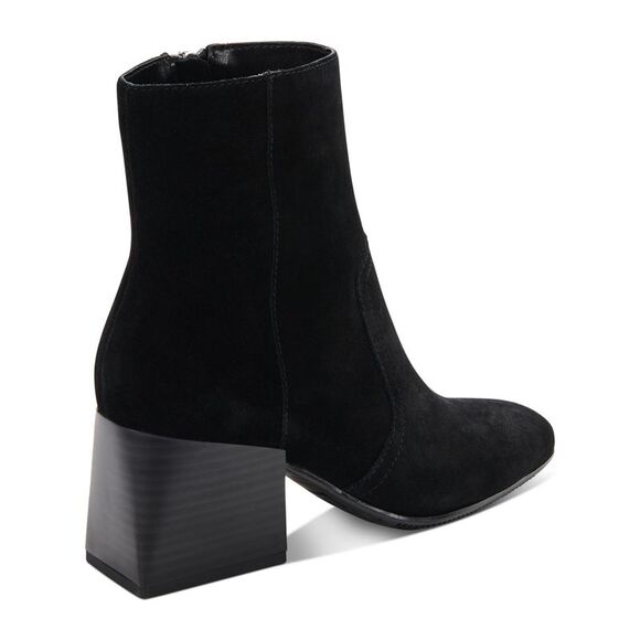 AQUA COLLEGE Womens Black Tora Round Toe Block Heel Suede Heeled Boots 6.5 M - Picture 2 of 4